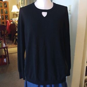 Black Top Sweater One A Cut Out Decolletage